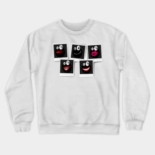 Funny Ridiculous Faces in Sarcastic Style Crewneck Sweatshirt